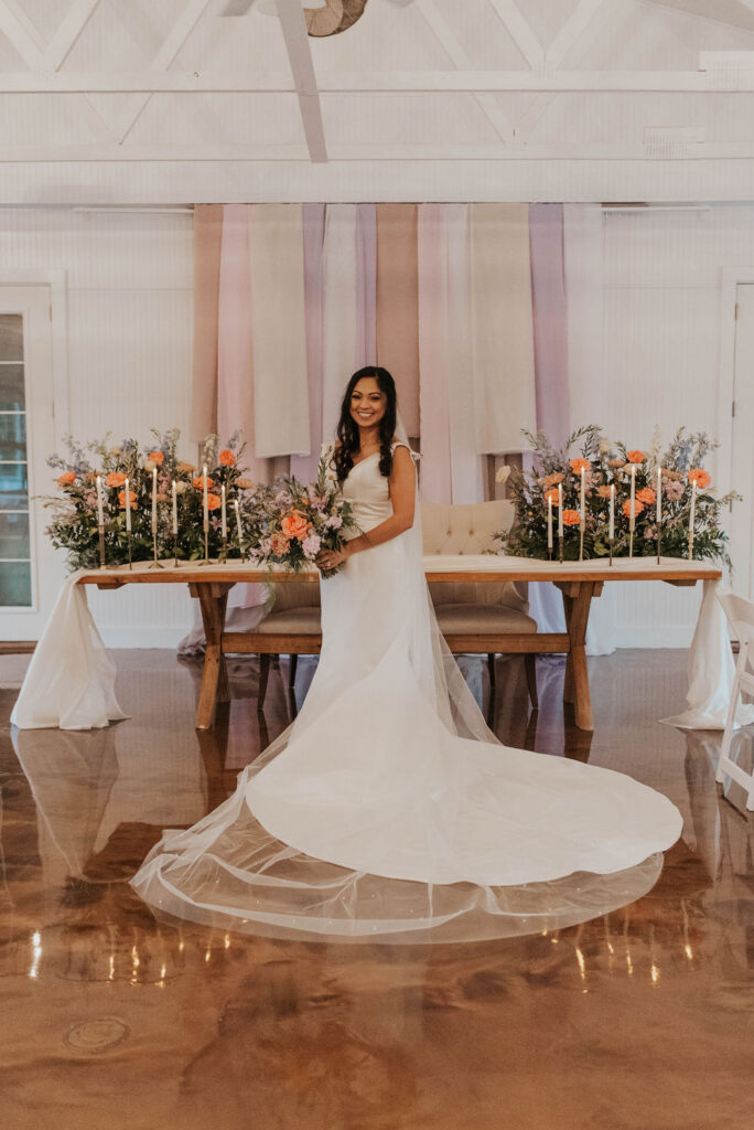 bride and wedding reception